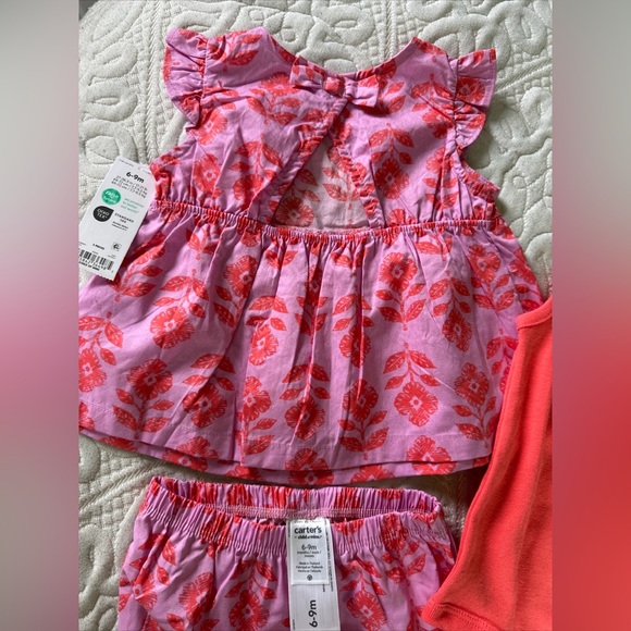 Carter's Child of Mine Baby Girl Shorts Outfit Set, 3-Piece Size 6-9 mo - Picture 7 of 8